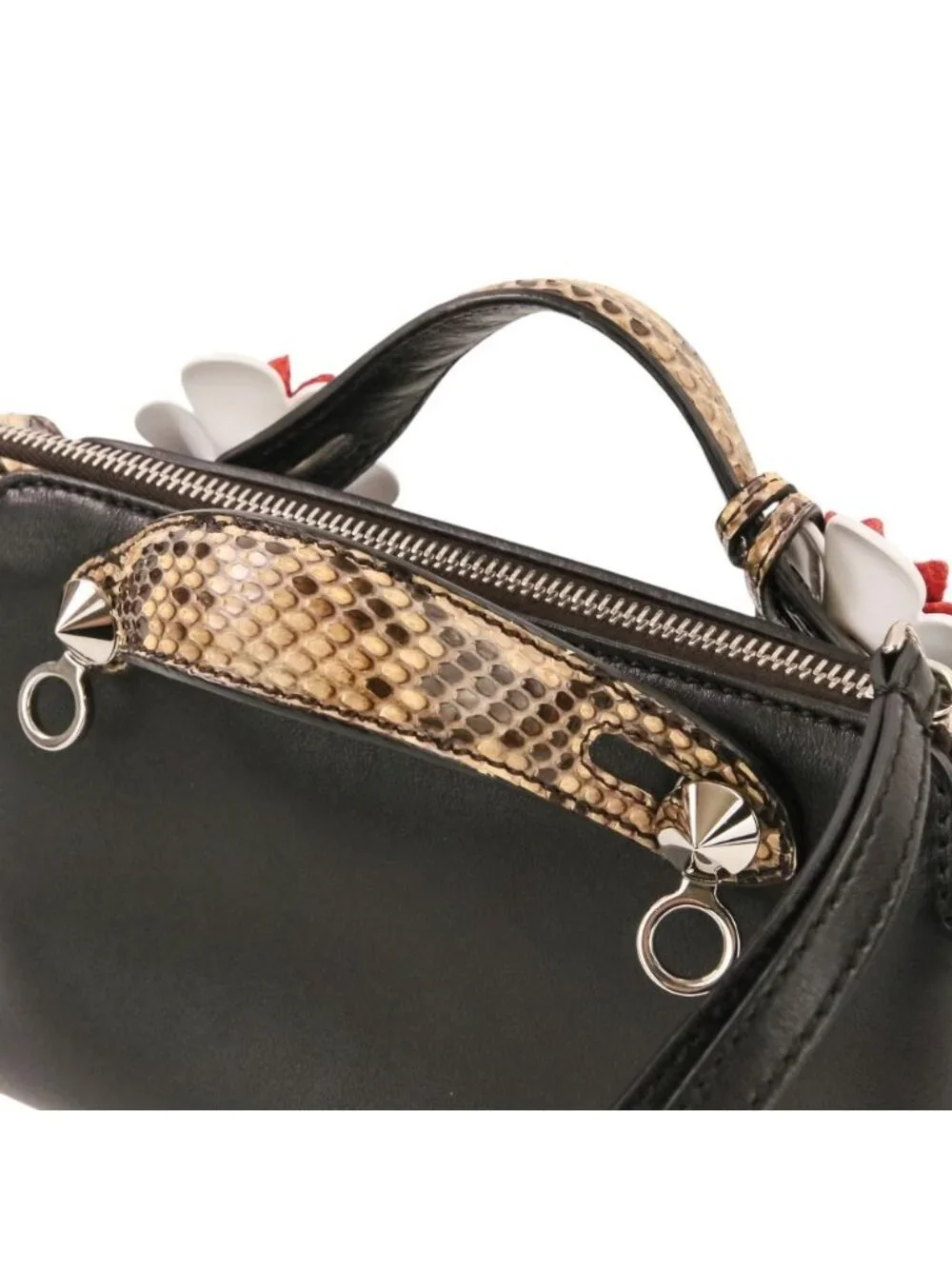 Fendi by the Way Leather Mini Shoulder Bag Clutch Black
